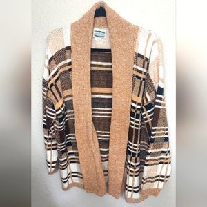 ☆VINTAGE☆ Plaid Print Oversized Cardigan Sweater - Made in USA - Women's Size M